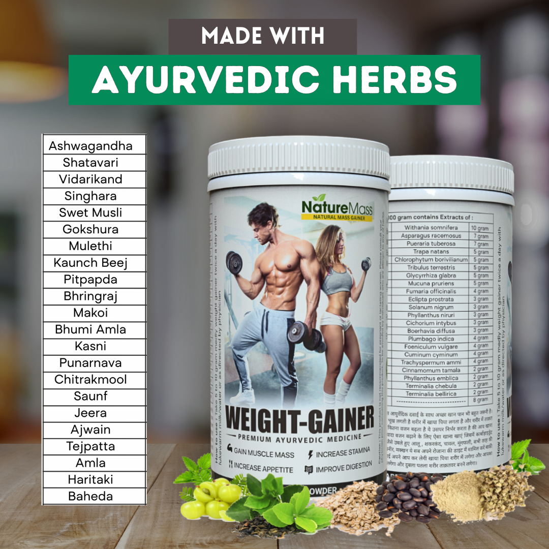 🌿NatureMass – Natural Mass Gainer | Ayurvedic Weight Gain Powder